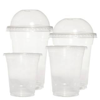 PP Recyclable Clear Plastic Smoothie Cups & Lids